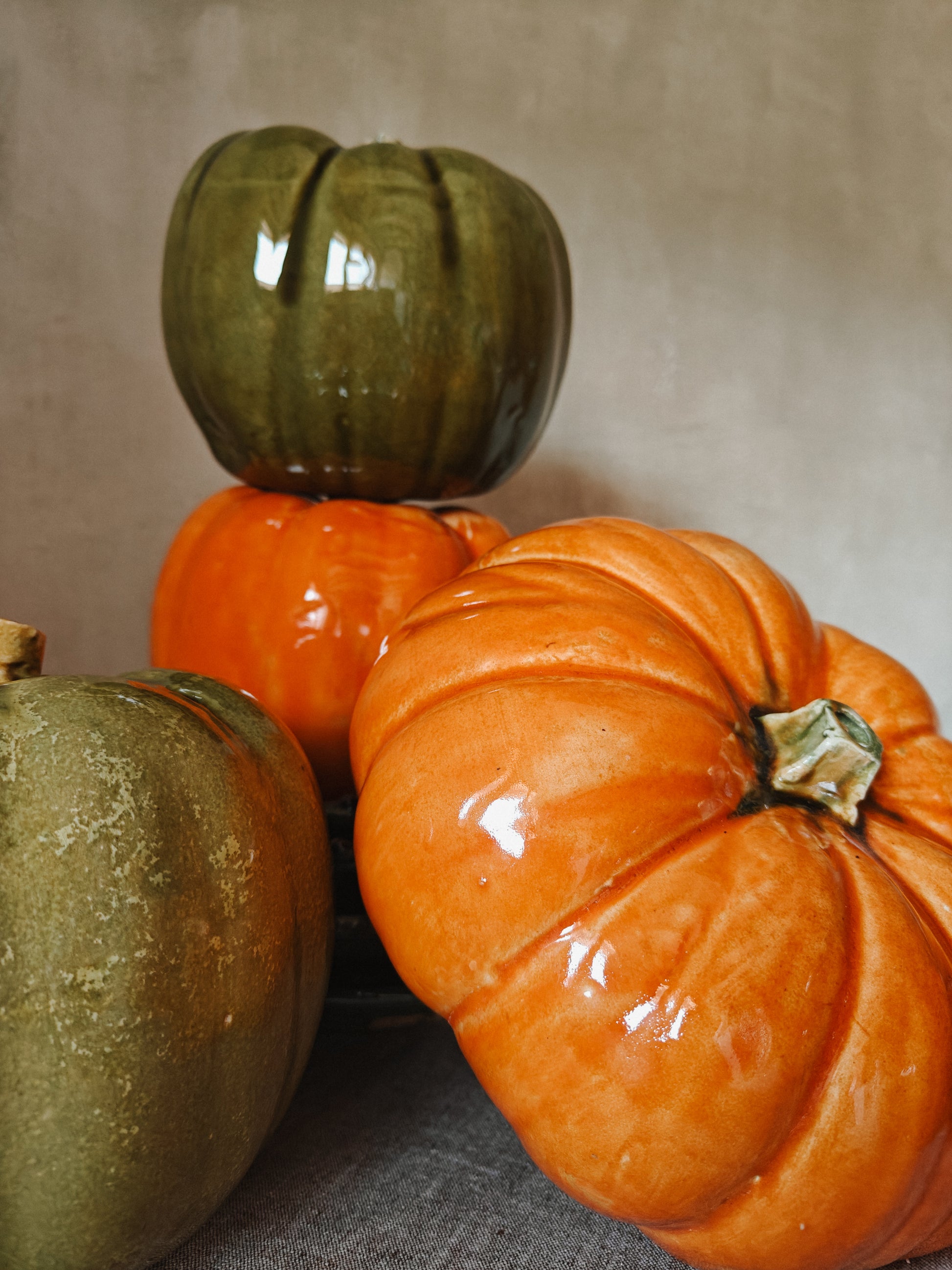 Ceramic pumpkin ornaments handcrafted