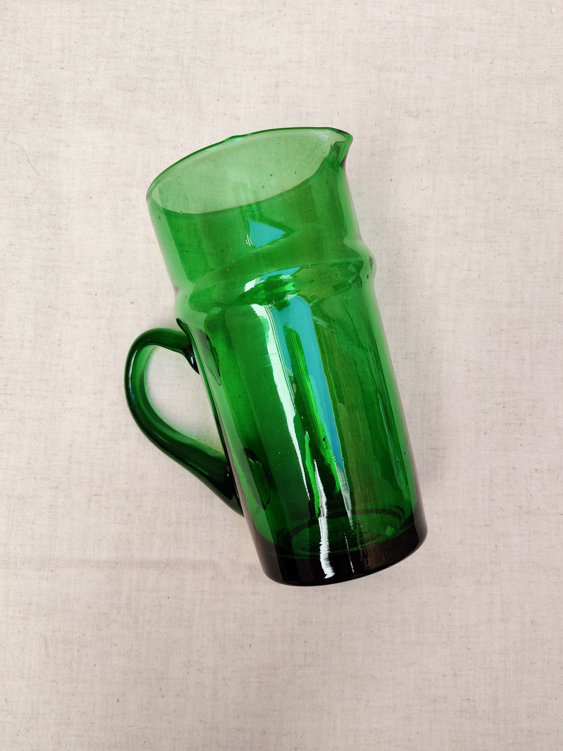 Recycled glass pitcher