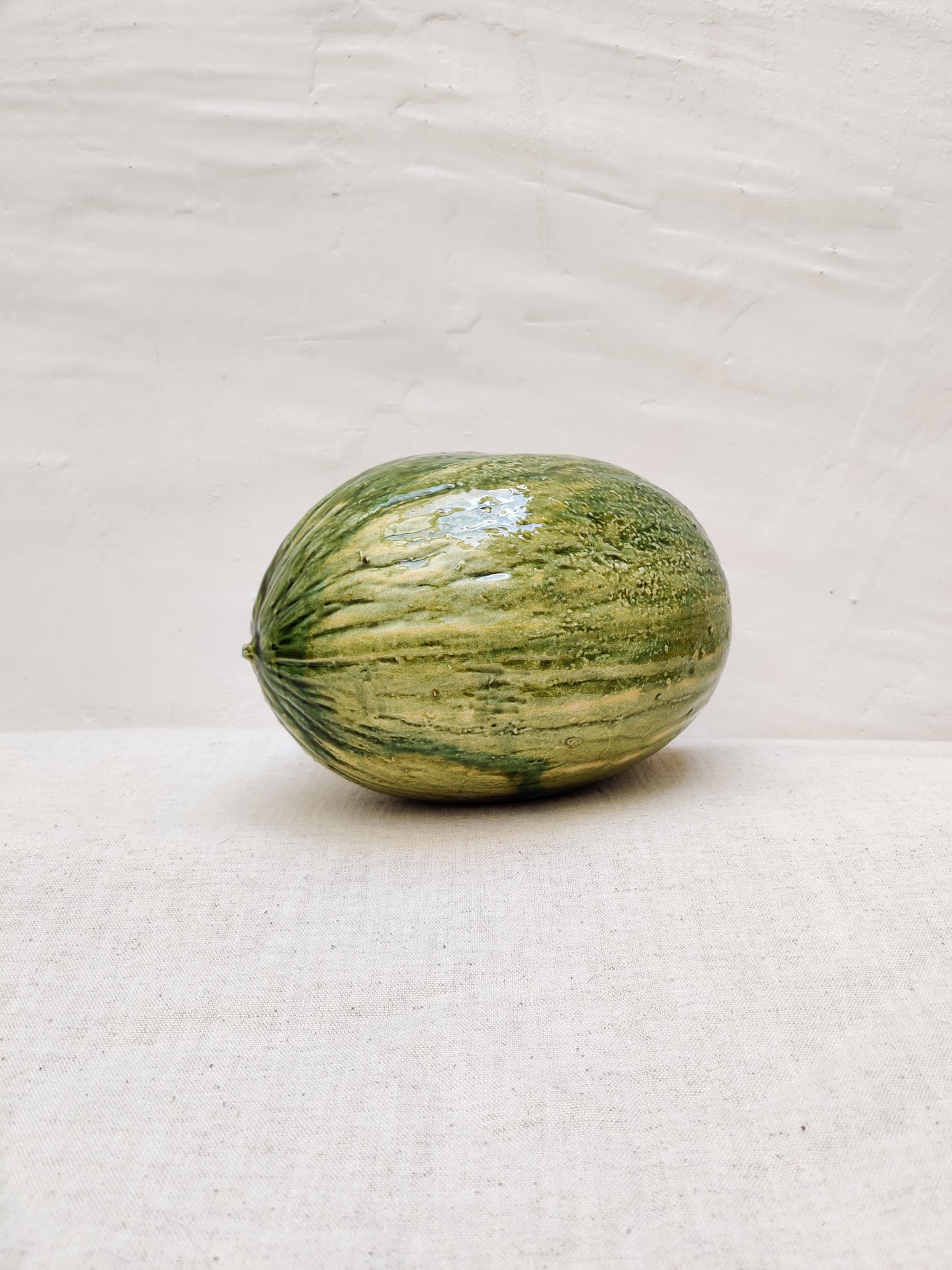 handmade ceramic melon figure decor