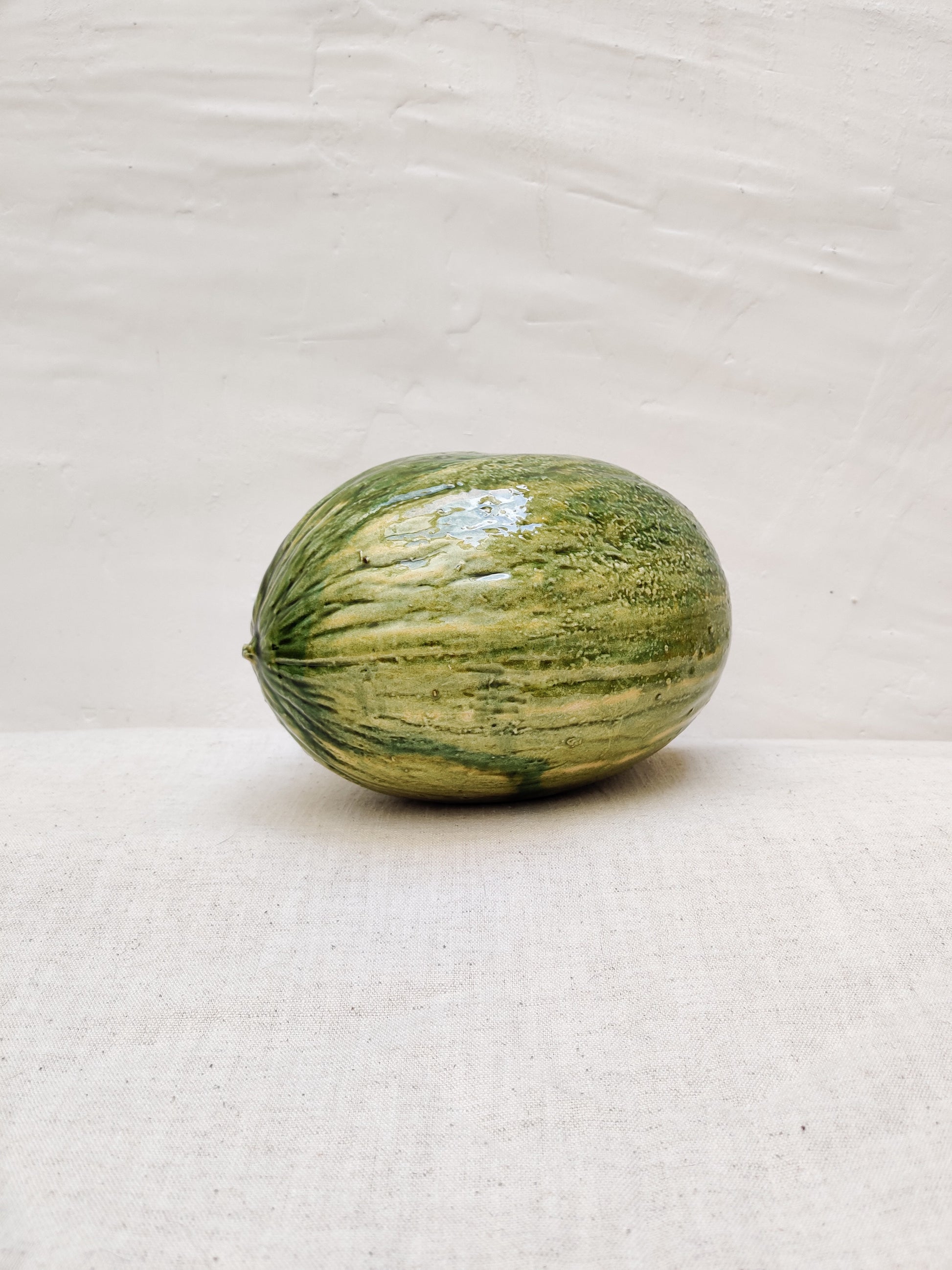 handmade ceramic melon figure decor