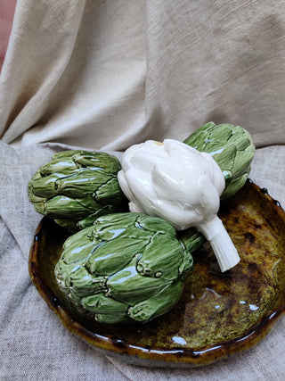 ceramic artichoke figure ornament