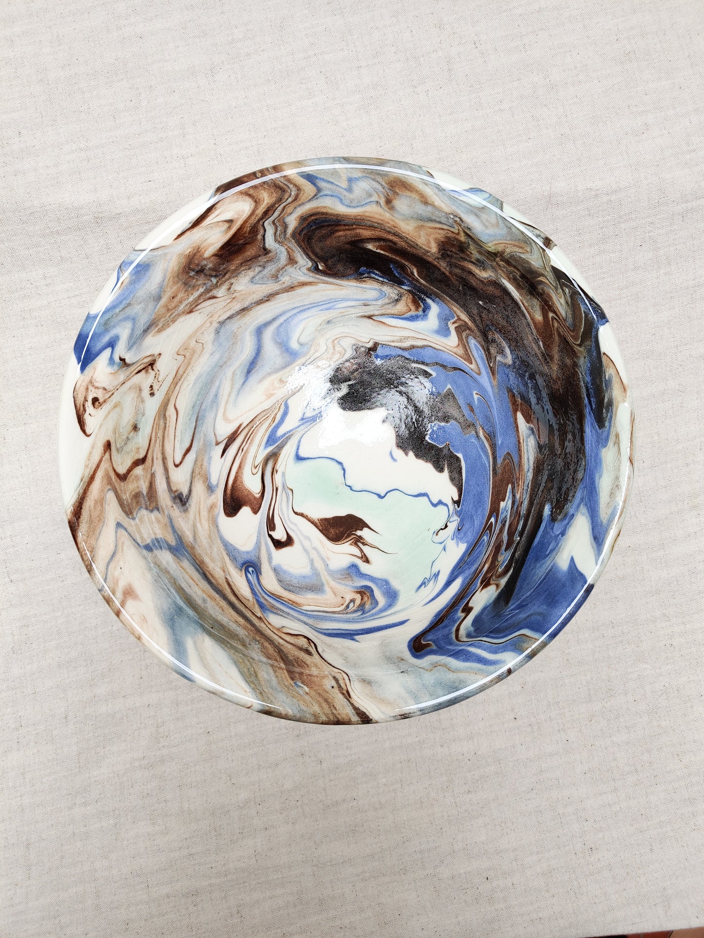 Huelva ceramic marbled serving bowl