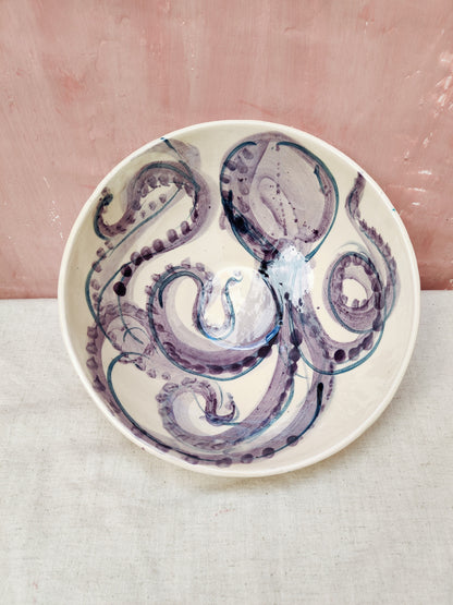 Ceramic octopus serving bowl