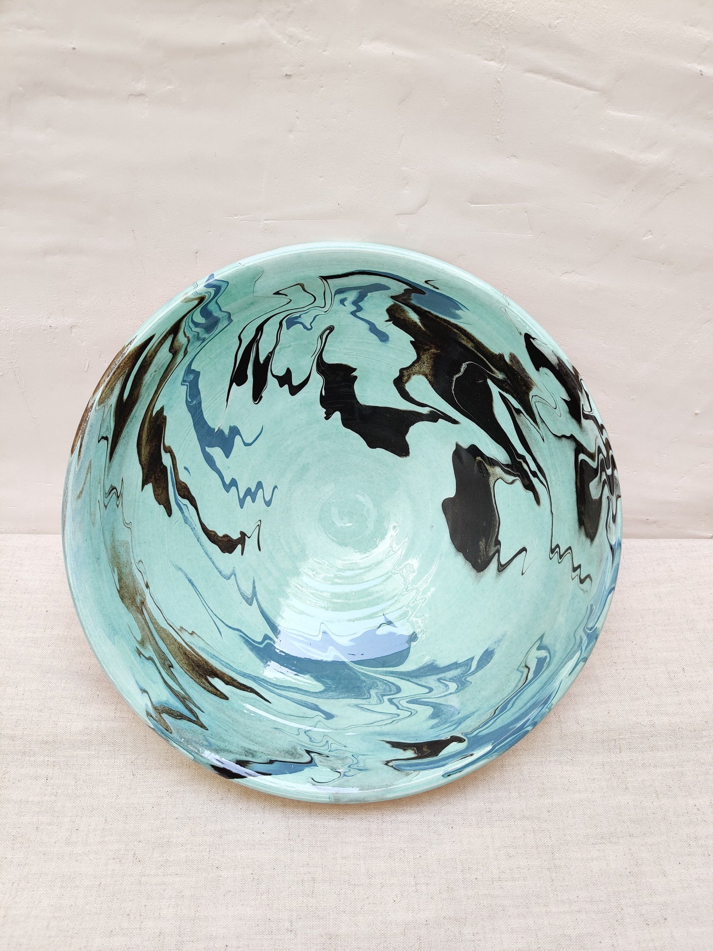 Huelva seafoam green serving bowl