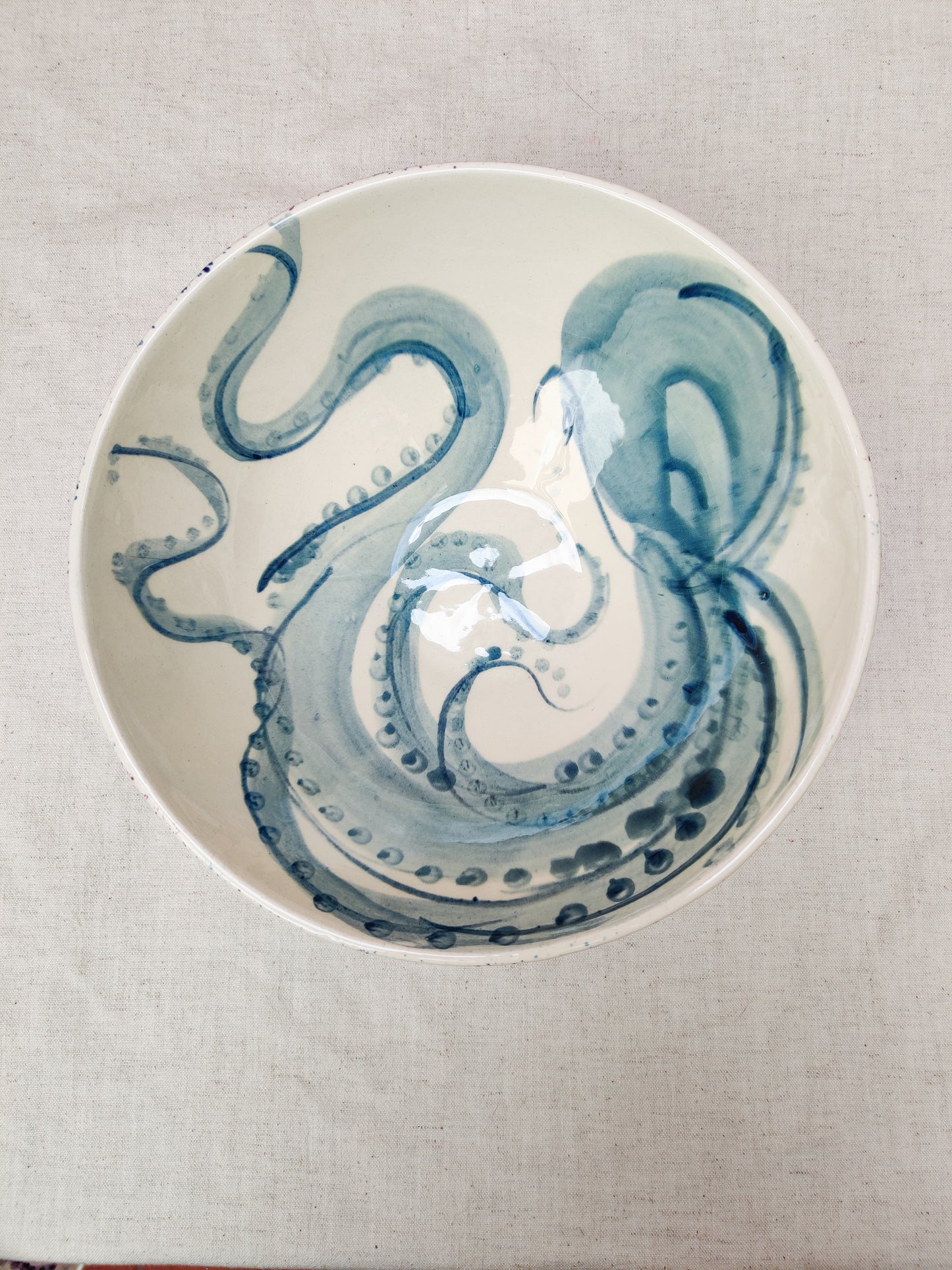 Ceramic octopus serving bowl