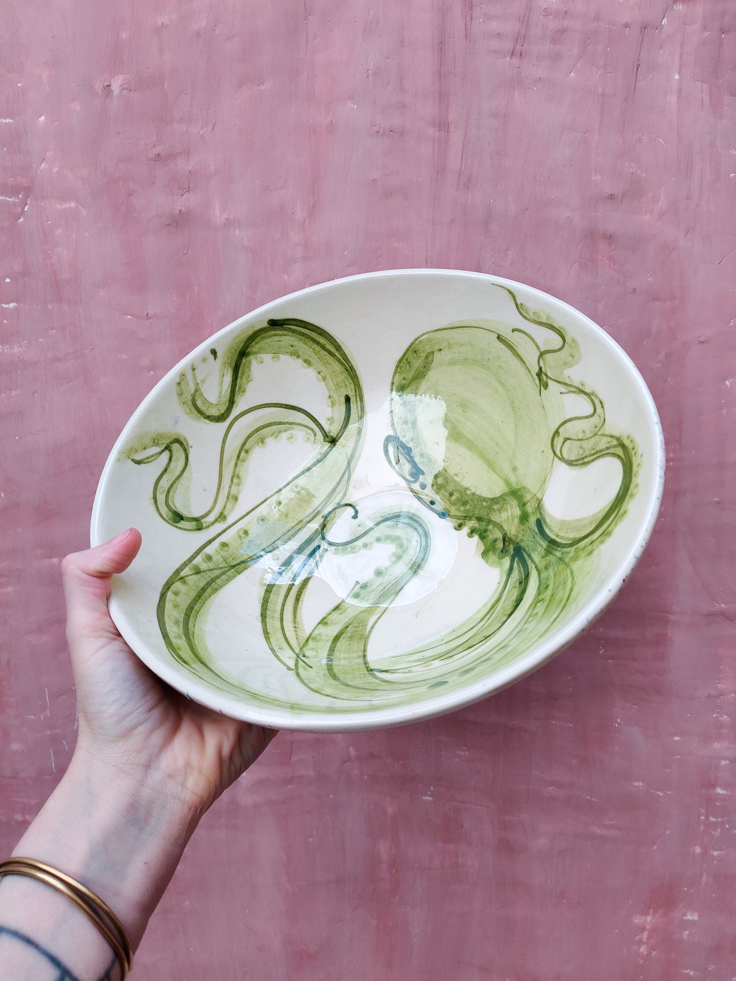 Ceramic octopus serving bowl