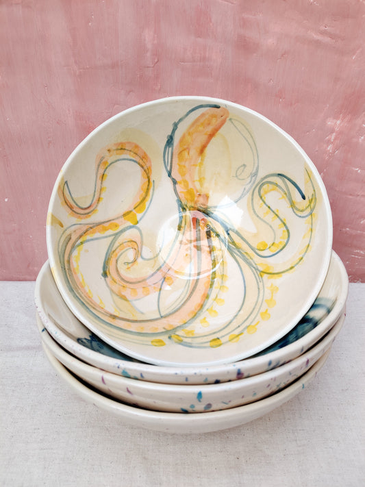 Ceramic octopus serving bowl