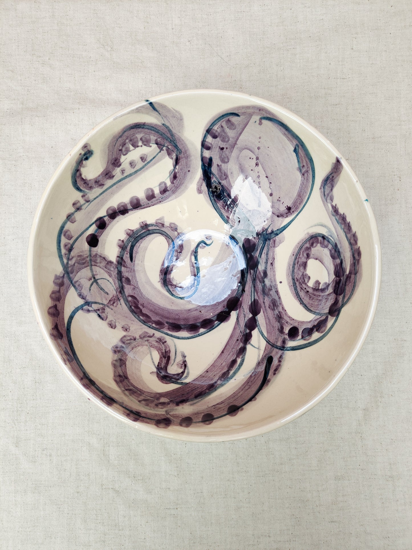 Ceramic octopus serving bowl