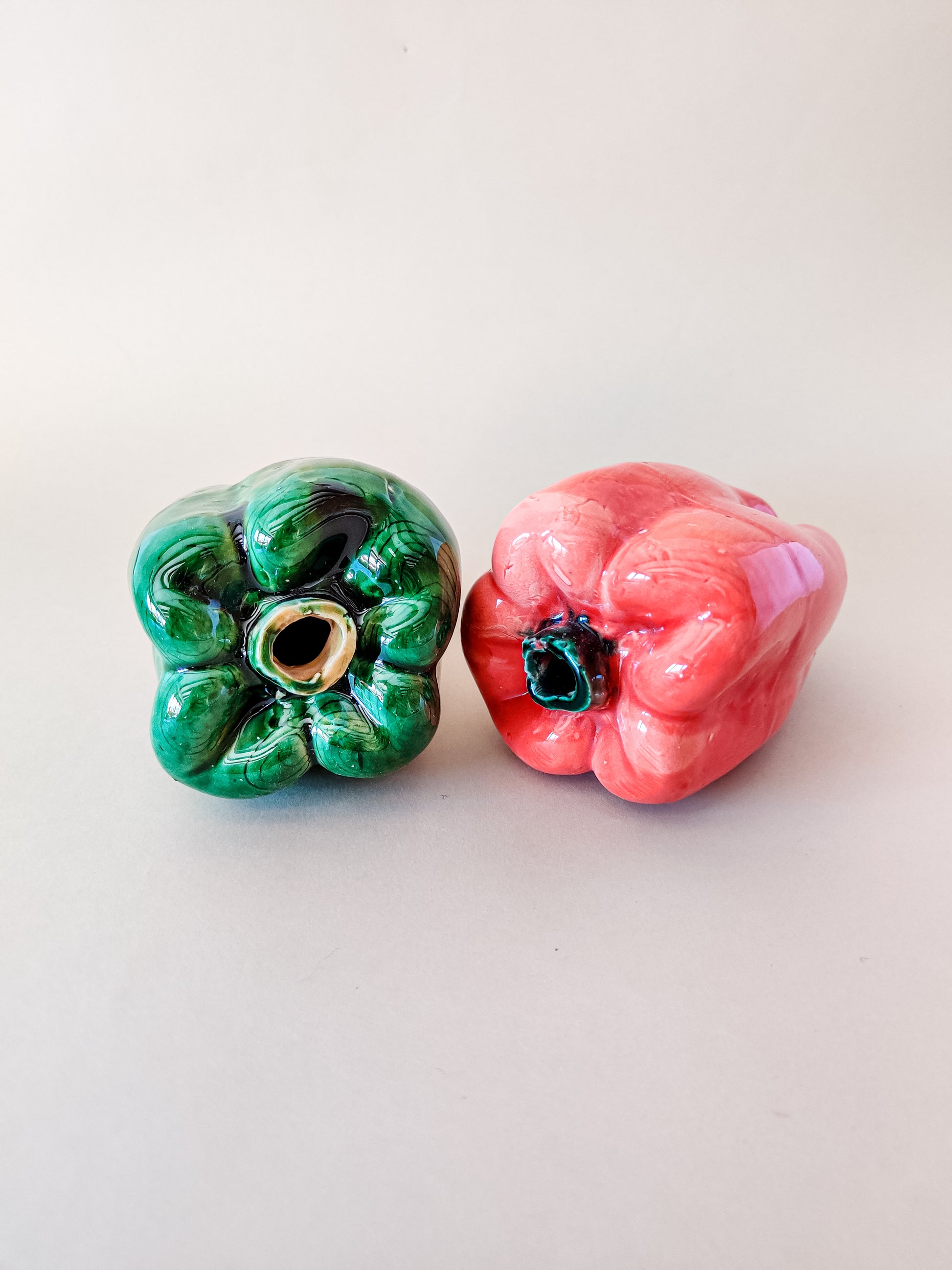 Artisanal handcrafted ceramic peppers