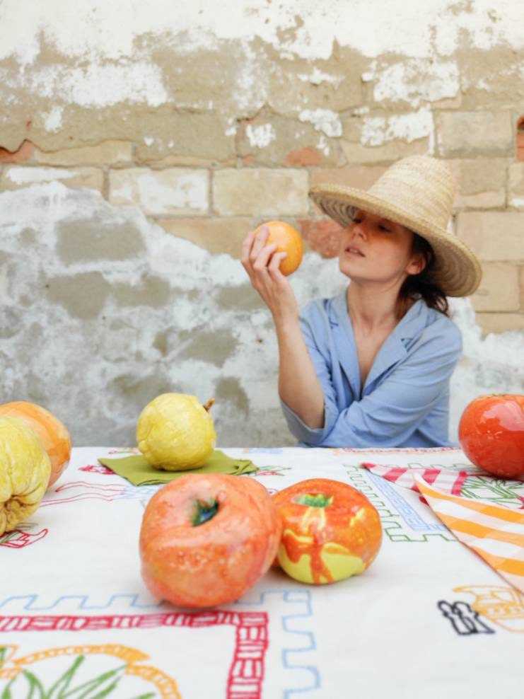 decorative ceramic fruits