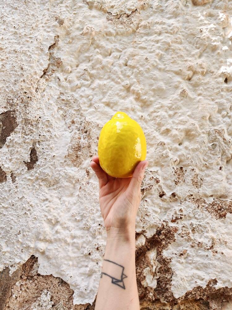 Ceramic lemon handmade in Spain