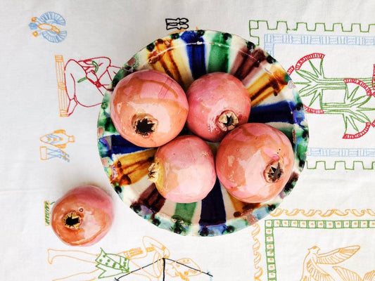 pink ceramic pomegranate