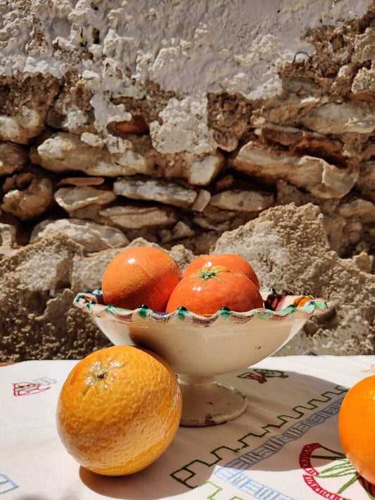 Ceramic orange fruit - clay piece handmade in Spain