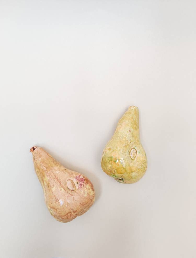 pear shaped ceramic fruit