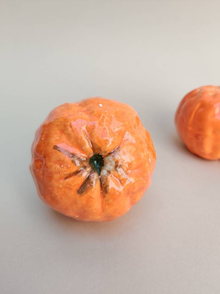 Handcrafted ceramic clementine