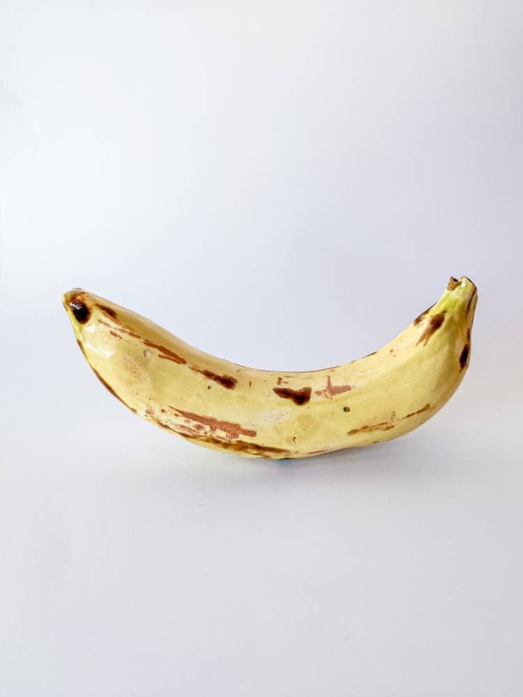 Realistic ceramic banana handmade in Spain