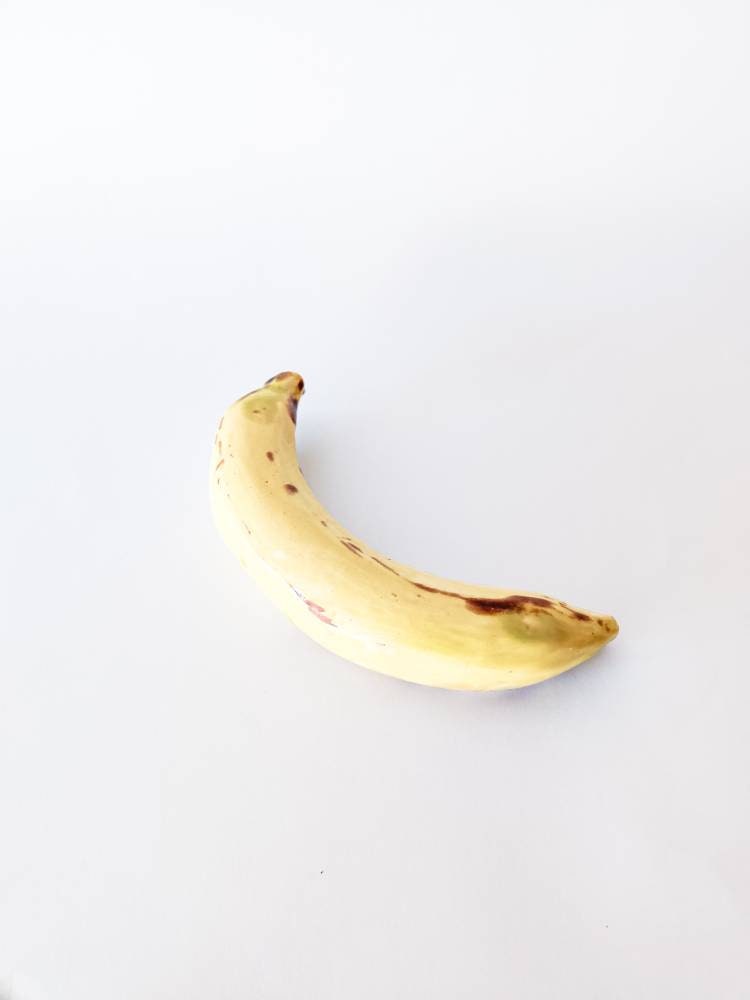 Realistic ceramic banana handmade in Spain