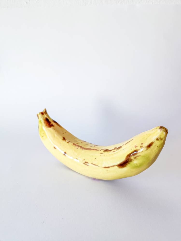 Realistic ceramic banana handmade in Spain