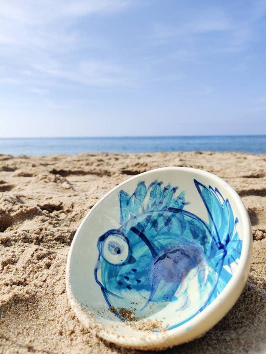 Spanish traditional hand painted bowls with fish