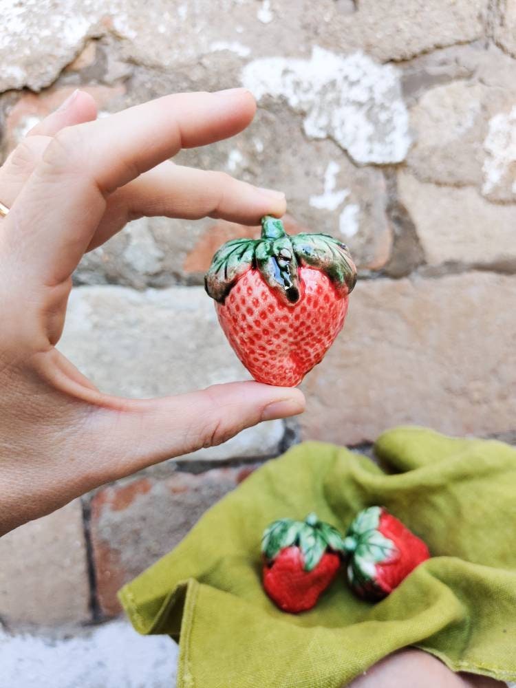 Ceramic strawberry handmade in Spain